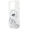 Etui KARL LAGERFELD Liquid Glitter Choupette Head Magsafe do Apple iPhone 15 Pro Max Transparentny Dominujący kolor Transparentny