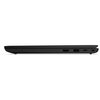 Czarny laptop widoczny z boku, z zamkniętą pokrywą, posiada porty HDMI, USB oraz USB-C. Obudowa jest smukła i minimalistyczna.