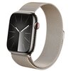 Pasek CRONG Milano Steel do Apple Watch (44/45/46/49mm) Szampański Kolor Srebrny