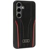 Etui AUDI Genuine Leather MagSafe do Samsung Galaxy S24 Czarno-czerwony Dominujący kolor Czarno-czerwony