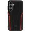 Etui AUDI Genuine Leather MagSafe do Samsung Galaxy S24 Czarno-czerwony