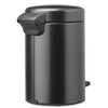 Kosz na śmieci z pedałem BRABANTIA NewIcon 233449 wyjmowane wiadro, nie przepuszcza zapachów, stal 3L Szary Mechanizm otwierania Nożny