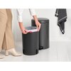 Kosz na śmieci z pedałem BRABANTIA NewIcon 233500 wyjmowane wiadro, nie przepuszcza zapachów, stal 20L Szary Typ Pedałowy