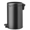 Kosz na śmieci z pedałem BRABANTIA NewIcon 233487 wyjmowane wiadro, nie przepuszcza zapachów, stal 12L Szary Rodzaj wykończenia Połysk
