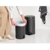 Kosz na śmieci z pedałem BRABANTIA NewIcon 233487 wyjmowane wiadro, nie przepuszcza zapachów, stal 12L Szary Typ Pedałowy
