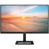 Monitor z czarną ramką i podstawą, wyświetlający obraz zachodu słońca nad morzem. Na dolnej ramce widoczne jest logo "PHILIPS".