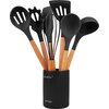 Czarny zestaw VINTAGE CUISINE (Przybory kuchenne VC2KUS20BL11CP (7 elementów) + Noże kuchenne ze stojakiem (7 elementów) + Garnek VC2P2619BF20CP 26 cm + Czajnik Retro + Toster Retro Chromowany) Długość [cm] 31