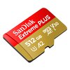 Karta pamięci SANDISK Extreme Plus microSDXC 512GB + Adapter Klasa prędkości UHS-I / U3