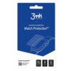 Na zdjęciu znajduje się opakowanie produktu "3MK Protection" z napisem "premium protection Watch Protection™". Widoczne są również informacje: "FULL SCREEN protection", "3 PCS.", "0.2 mm thickness" oraz kod QR z tekstem "Watch Protection™" i adresem "tuto