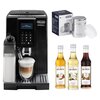 Ekspres DELONGHI Dinamica ECAM 353.75.B + Pojemnik na kakao DELONGHI DLSC061 + Zestaw syropów do kawy MONIN Mini Set 3 x 50 ml