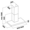 Okap FALMEC Mercurio Evo 90 Czarny 580m3/h 65dB klasa B Szerokość [cm] 90