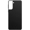 Czarne etui silikonowe z wycięciem na aparat i przyciski boczne. Produkt przeznaczony do telefonu Samsung Galaxy S21+ 5G.