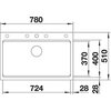 Zlewozmywak BLANCO Etagon 8 525892 Czarny Komora 1 724 x 370 x 220 mm