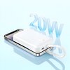 Powerbank BASEUS Magnetic Mini 10000mAh 20W Biały + Kabel Lightning Typ kabla Zintegrowany kabel Lightning