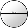 Lustro MUFART 15090 średnica 60 cm Czarny Kształt Okrągłe