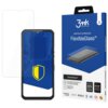Opakowanie produktu "3mk Protection FlexibleGlass" jest niebiesko-białe z widocznym logo "3mk" oraz napisem "premium protection FlexibleGlass™". Obok opakowania znajduje się telefon z nałożonym szkłem hybrydowym, na ekranie którego widoczna jest niebieska