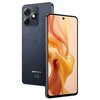 Na zdjęciu widoczny jest czarny smartfon z dużym ekranem, na którym wyświetlany jest abstrakcyjny, pomarańczowy wzór. Na tylnej obudowie znajduje się logo "uleFone" oraz trzy obiektywy aparatu umieszczone w prostokątnym module.