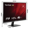 Monitor VIEWSONIC VA2708-4K-HD 27" 3840x2160px IPS 4ms [GTG] Częstotliwość odświeżania obrazu [Hz] 60