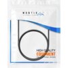 Opakowanie produktu z logo "MONTIS" i napisem "DESIGNED IN POLAND" na górze, z widocznym kablem USB oraz tekstem "HIGH QUALITY EQUIPMENT FOR ELECTRONIC DEVICES" na dole. Opakowanie ma biało-niebieski design z przezroczystym panelem, przez który widać kabe