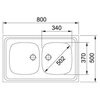 Zlewozmywak FRANKE Sara SXN 720-80 103.0205.573 Stalowy Komora 1 340 x 370 x 130 mm
