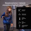 Na zdjęciu widoczny jest tekst: "Bezpieczeństwo i łatwość używania w każdych warunkach*" oraz ikony z opisami: "Aluminiowa obudowa", "Trymer mocy maksymalnej", "Czytelna komunikacja LED", "Klasa szczelności IP54", "*nawet na ciemnym podjeździe lub w garaż