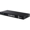 Switch TENDA TEG1120P-16-150W Gigabit Ethernet, 20 portów, Funkcja PoE Złącza RJ-45 10/100/1000 Mbps x 18 szt., SFP x 2 szt.