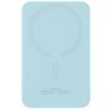 Na zdjęciu znajduje się niebieski powerbank z okrągłym wzorem na powierzchni, sugerującym funkcję magnetyczną. Na dole widoczny jest tekst: "Manufacturer: Shenzhen Baseus Technology Co., Ltd. Made in China SN: TYH230601".
