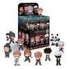 Pudełko z napisem "Jujutsu Kaisen" zawiera różne figurki postaci z serii, ustawione wokół niego. Na pudełku widoczne są ilustracje figurek oraz logo "Funko".