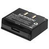 Czarny akumulator z widocznym logo "Saramonic" oraz tekstem: "Rechargeable Li-polymer Battery 3.7V 1200mAh. Please use the charger as specified. Well dispose of the disused battery. May explode if damaged or disposed of in fire. Do not disassemble. Do not