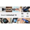 Odkurzacz BOSCH Unlimited 10 BBS1041GQC Funkcje Elektroszczotka, Możliwość wymiany baterii, Podświetlana szczotka, Wyświetlacz, Odłączany odkurzacz ręczny, Regulacja mocy ssania, Dla alergików, Dla posiadaczy zwierząt
