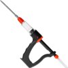 Czarna nastrzykiwarka z przezroczystym cylindrem i czerwonymi elementami, zakończona metalową igłą. Produkt posiada ergonomiczny uchwyt i widoczny jest napis "15" na czarnej części.