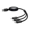 Kabel USB - Micro USB/Lightning/USB-C BASEUS Free2Draw 3w1 1.1m Czarny Rodzaj Kabel