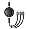 Kabel USB - Micro USB/Lightning/USB-C BASEUS Free2Draw 3w1 1.1m Czarny