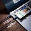 Kabel USB-C - USB-C  BASEUS Tungsten Gold 100W 1 m Niebieski Złącze 2 USB-C