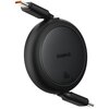 Kabel USB-C - USB-C  BASEUS Free2Pull Mini 60W 1 m Czarny Obsługiwane zasilanie [W] do 60