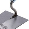 Na zdjęciu widoczna jest metalowa kielnia trapezowa z wygiętym uchwytem, na której powierzchni znajduje się logo "Rost Frei" oraz napis "STALCO PERFECT S-73026". Produkt ma gładką, srebrzystą powierzchnię z wyraźnymi liniami szczotkowania.