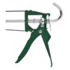 Zielony wyciskacz do mas z metalowym mechanizmem i sprężyną, widoczny z boku. Produkt ma dwa srebrne nity i zakrzywiony metalowy element na końcu.