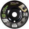 Czarna tarcza z centralnym otworem, oznaczona jako "STALCO PERFECT", z napisem "125 x 3,0 x 22,2 mm" oraz kodem "S-71267". Widoczne są również napisy: "WOOD", "PVC", "RUBBER", a także kod kreskowy i informacje o maksymalnej prędkości obrotowej "max 13000 