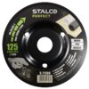 Czarna tarcza z centralnym otworem, oznaczona jako "STALCO PERFECT", z napisem "125 x 3,0 x 22,2 mm" oraz "max 13000 1/min". Widoczne są również napisy "WOOD", "PVC", "RUBBER", kod kreskowy oraz numer "S-71269".