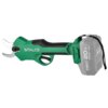 Zielony sekator akumulatorowy z czarnym uchwytem, na którym widnieje napis "STALCO BRUSHLESS". Obok znajduje się przezroczysty zarys akumulatora z napisem "20V 4Ah".
