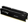 Dwa moduły pamięci RAM w czarnych obudowach z widocznymi napisami "KINGSTON FURY" i "BEAST" oraz oznaczeniem "DDR5". Moduły mają złote złącza na dolnej krawędzi.