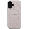 Etui GUESS Saffiano Peony Classic Logo MagSafe do Apple iPhone 16 Plus Różowy Model telefonu iPhone 16 Plus