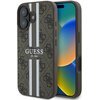 Etui GUESS 4G Printed Stripes MagSafe do Apple iPhone 16 Brązowy