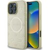 Etui GUESS Saffiano Peony Classic Logo MagSafe do Apple iPhone 16 Pro Złoty