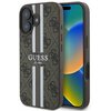 Etui GUESS 4G Printed Stripes MagSafe do Apple iPhone 16 Brązowy