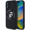 Etui KARL LAGERFELD Silicone KC Heads Ring MagSafe do Apple iPhone 16 Czarny