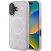 Etui GUESS Saffiano Peony Classic Logo MagSafe do Apple iPhone 16 Różowy