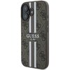 Etui GUESS 4G Printed Stripes MagSafe do Apple iPhone 16 Plus Brązowy Seria telefonu iPhone