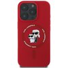 Etui KARL LAGERFELD Silicone Karl&Choupette Heads Ring MagSafe do Apple iPhone 16 Pro Czerwony Seria telefonu iPhone