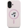 Etui KARL LAGERFELD Silicone Karl&Choupette Heads Ring MagSafe do Apple iPhone 16 Różowy Model telefonu iPhone 16